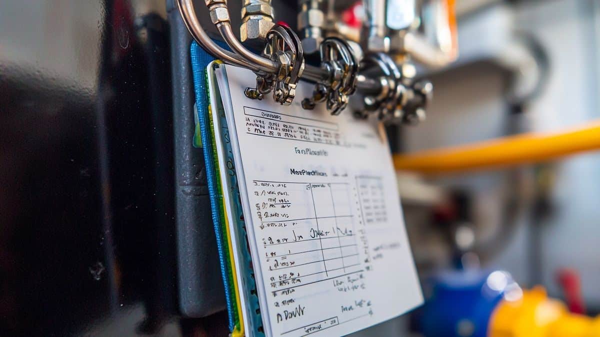 Un carnet d’entretien collé sur la chaudière pour ne plus oublier la purge annuelle
